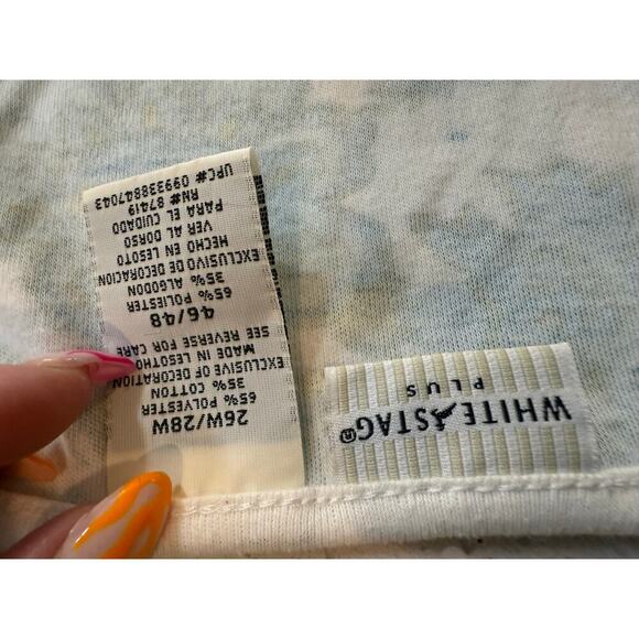 white stag v neck top blue floral womens plus size 26w - Picture 4 of 4